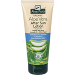 200ml tube of Aloe Pura Aloe Vera After Sun Lotion with a green label and a flip-top lid.