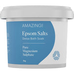 3kg bag of Amazing Oils Epsom Salts Detox Bath Soak featuring pure magnesium sulphate on a white background.