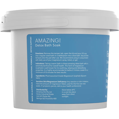 Amazing Oils Epsom Salts Detox Bath Soak Pure Magnesium Sulphate 3kg Payless 4 Organics