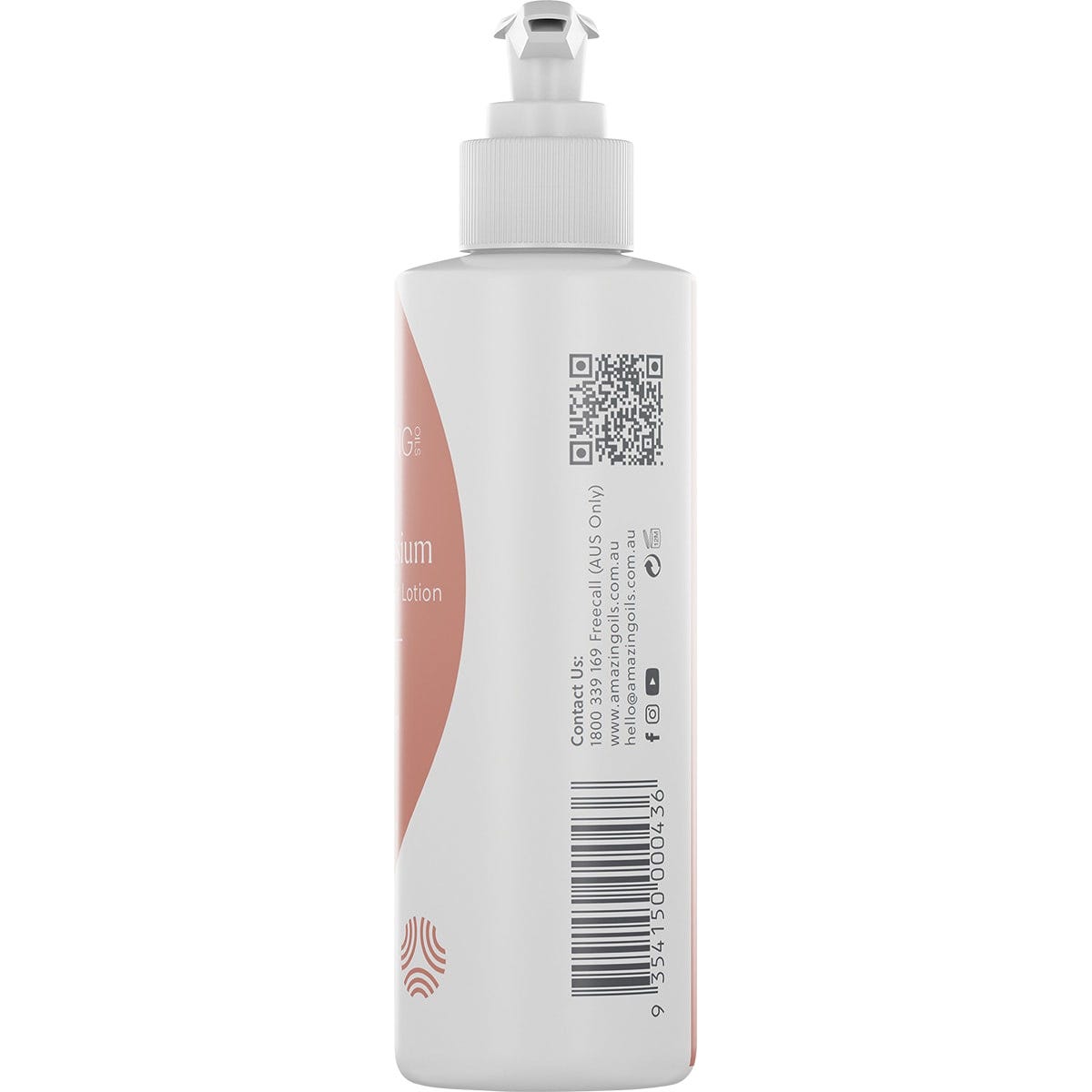 200ml bottle of Amazing Oils Magnesium Body Lotion Body Repair with a pump dispenser on a white background.