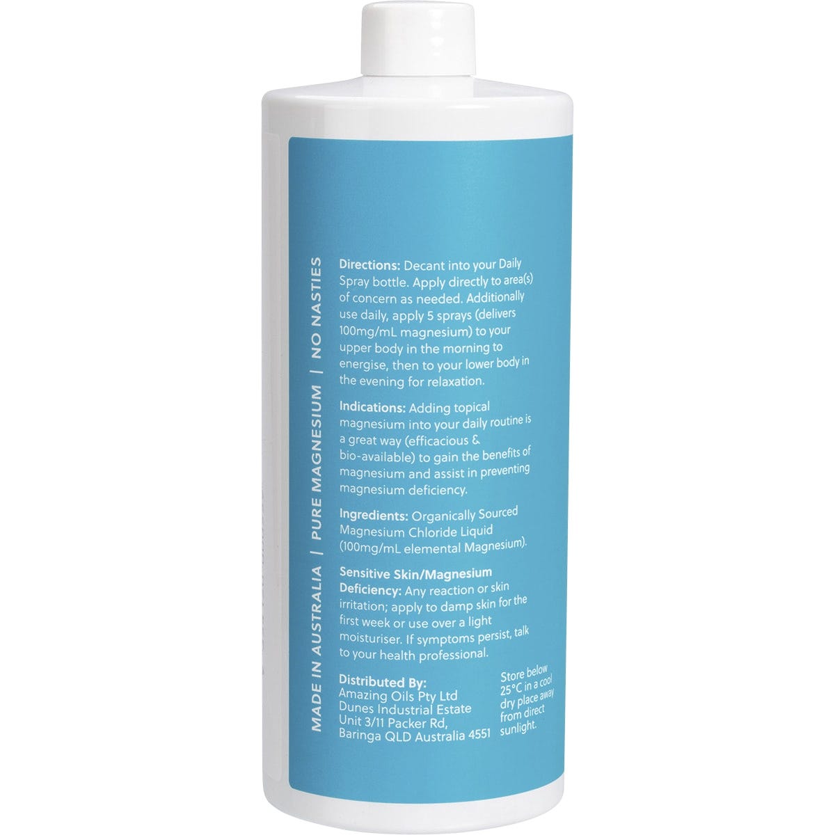 Amazing Oils Magnesium Daily Spray Refill Pure Magnesium Oil 1L Payless 4 Organics