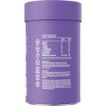 Amazing Oils Nightly Magnesium Wellness Drink 200g tub in cacao and chai flavor, showing the back of the packaging.