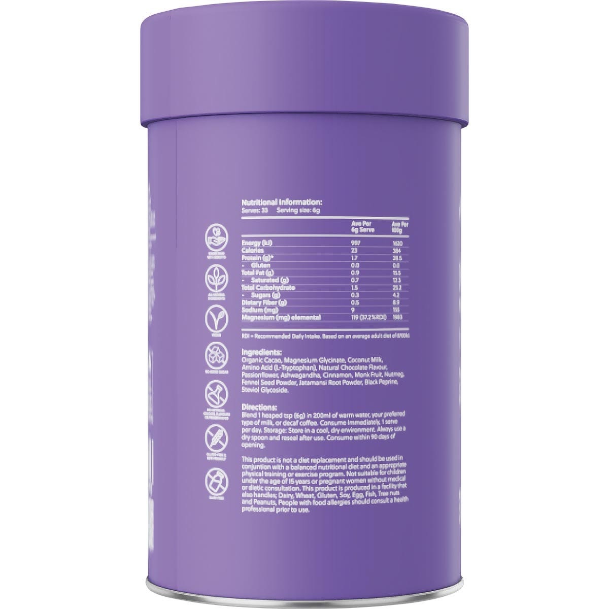 Amazing Oils Magnesium Wellness Drink Nightly Cacao & Chai 200g Payless 4 Organics