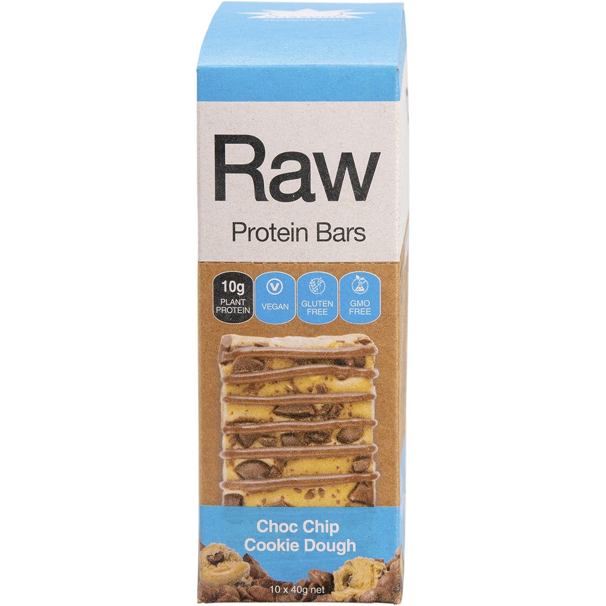 Amazonia Raw Protein Bar Choc Chip Cookie Dough 40g (Pack of 10) Payless 4 Organics