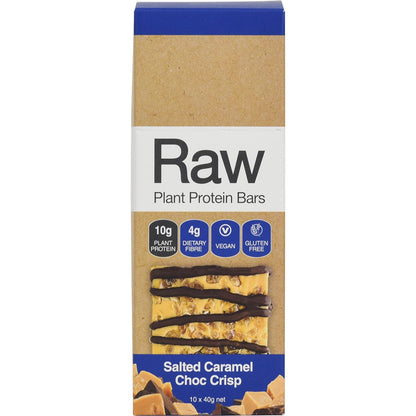 Amazonia Raw Protein Bar Salted Caramel Choc Crisp 40g (Pack of 10) Payless 4 Organics