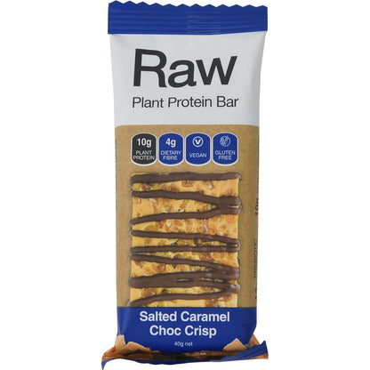 Amazonia Raw Protein Bar Salted Caramel Choc Crisp 40g (Pack of 10) Payless 4 Organics
