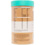 450g tub of Amazonia Raw Protein Collagen Plus Vanilla Maple showing nutritional information and a botanical label.