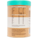 750g tub of Amazonia Raw Protein Collagen Plus Vanilla Maple with botanical illustrations on a white background.