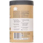 Amazonia Raw Protein Isolate Choc Coconut 1kg tub with nutritional information on a white background.