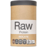 1kg tub of Amazonia Raw Protein Isolate Choc Coconut featuring organic sprouted and fermented plant protein.