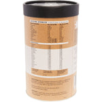 Side view of a 1kg tub of Amazonia Raw Protein Isolate Natural highlighting organic certification on a white background.