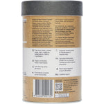 Amazonia Raw Protein Isolate Vanilla 390g tub with a scoop and vanilla flower on a white background.