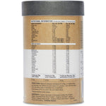 390g tub of Amazonia Raw Protein Isolate Vanilla with botanical illustrations on a white background.