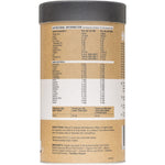 500g tub of Amazonia Raw Protein Isolate Vanilla on a white background with botanical illustrations.