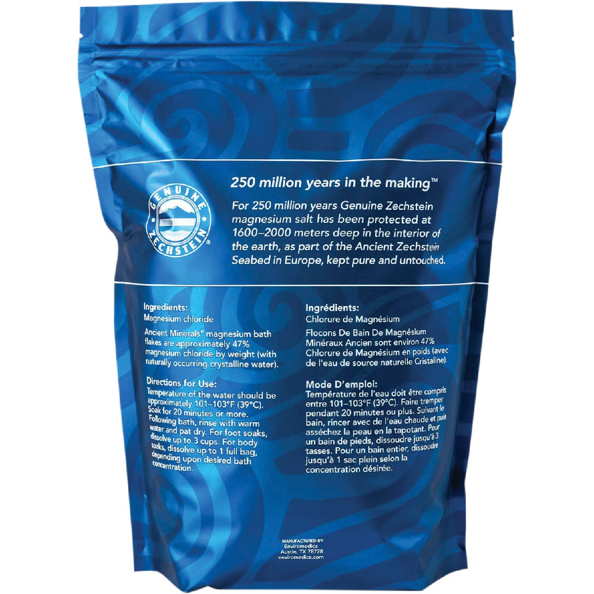 Ancient Minerals Magnesium Flakes in a 3.6kg resealable bag on a plain white background.