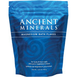 750g bag of Ancient Minerals Magnesium Flakes for bath and foot soaks on a white background.