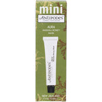 Antipodes Aura Manuka Honey Mask 15ml mini tube showing ingredients and directions on the back label.