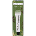 15ml mini tube of Antipodes Avocado Pear Nourishing Night Cream showing the back label on a white background.
