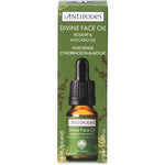 10ml mini bottle of Antipodes Divine Rosehip and Avocado Face Oil with a white dropper on a white background.