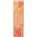 Antipodes Golden Bay Nectar 4g lipstick featuring a neutral peach-honey shade on a clean white background.