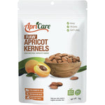 1kg bag of Apricare Raw Apricot Kernels for skincare and external use on a white background.