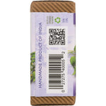 78g Auromere Lavender Neem soap bar in purple and white packaging on a white background.