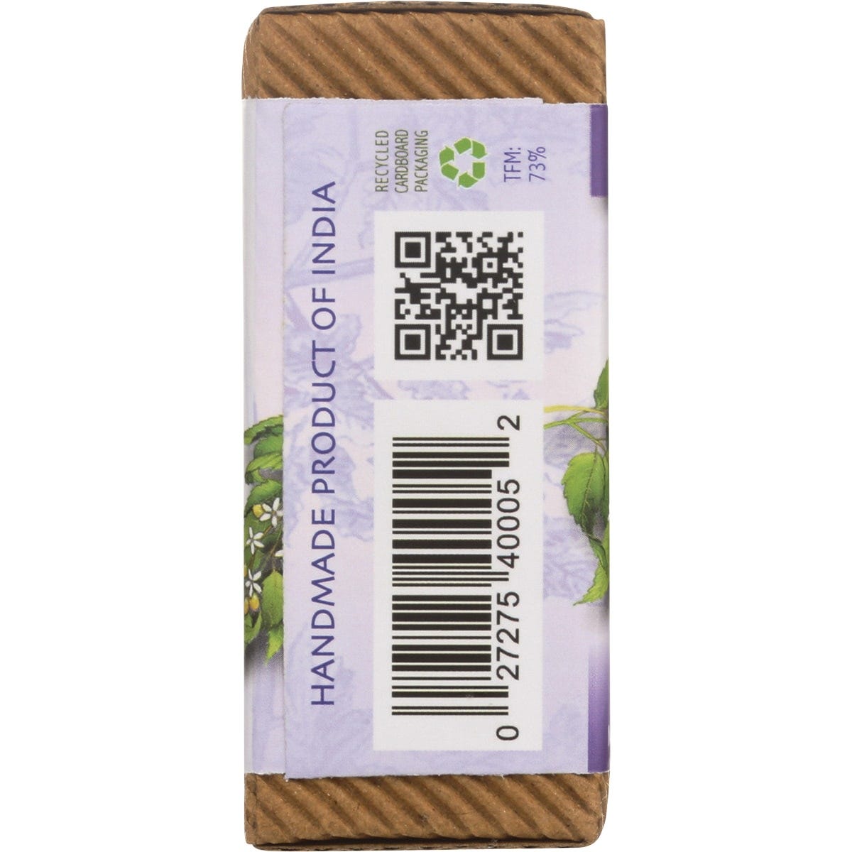 78g Auromere Lavender Neem soap bar in purple and white packaging on a white background.