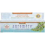 Six 117g tubes of Auromere Ayurvedic Classic Licorice toothpaste in a white box with botanical illustrations.