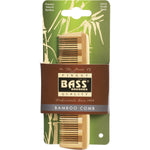 Pocket-sized Bass Brushes fine-tooth comb made from 100% natural bamboo with a smooth, light wood finish.
