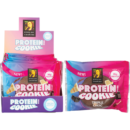 Byron Bay Cookies Protein Cookie Triple Choc 60g (Pack of 12)