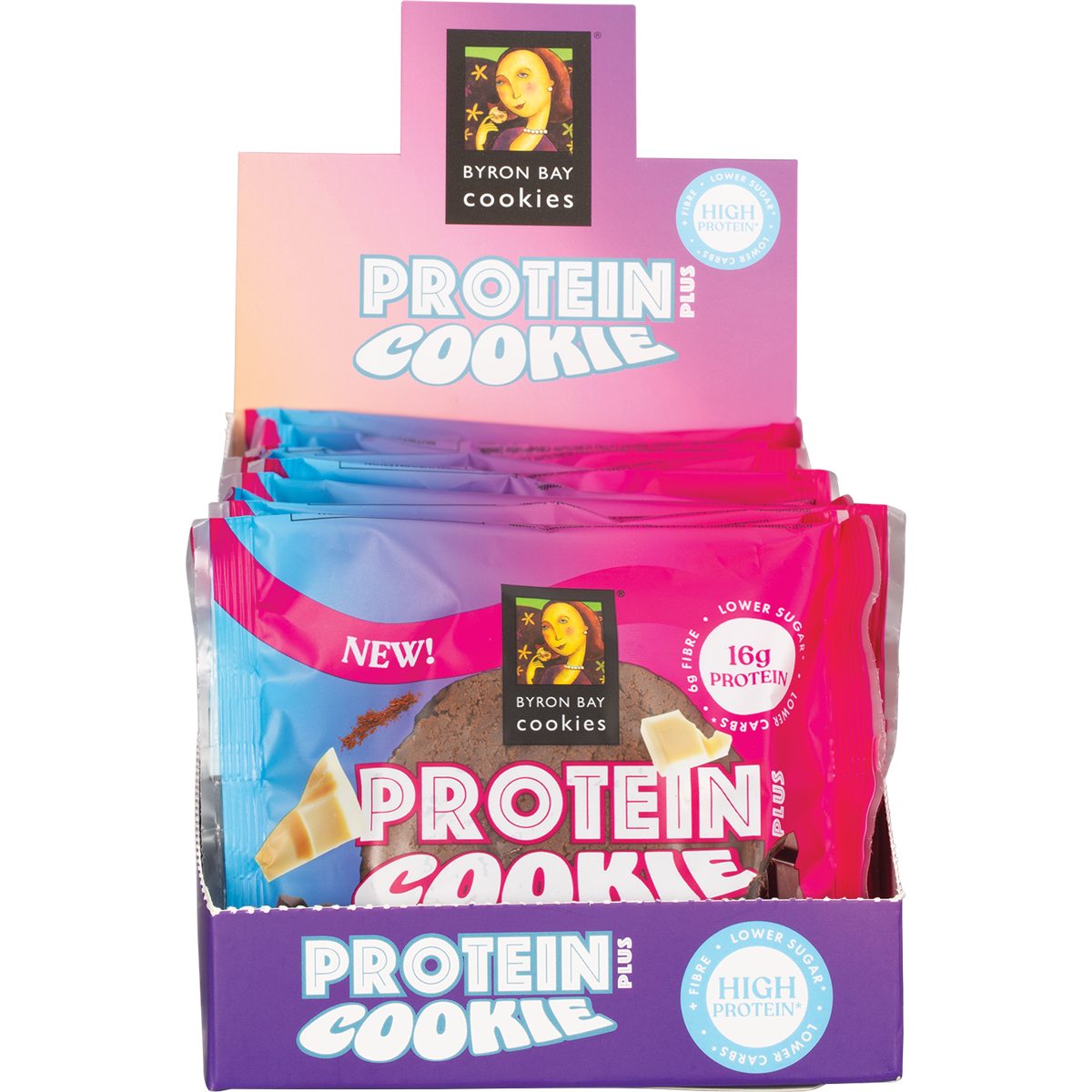 Byron Bay Cookies Protein Cookie Triple Choc 60g (Pack of 12)