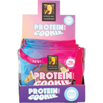 Byron Bay Cookies Triple Choc Protein Cookie display box with multiple 60g packs on a white background.
