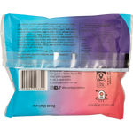 Back of Byron Bay Cookies 60g White Choc Macadamia Protein Cookie pack with nutrition facts and ingredients.