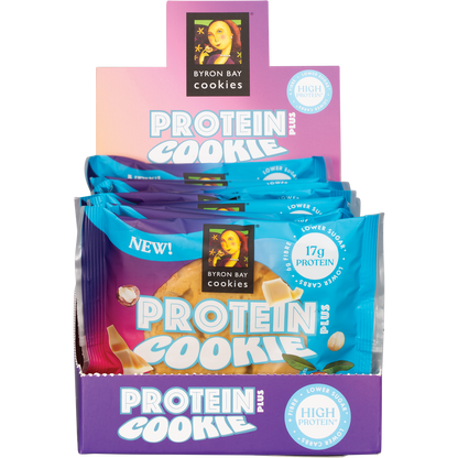 Byron Bay Cookies Protein Cookie White Choc Macadamia 60g (Pack of 12)