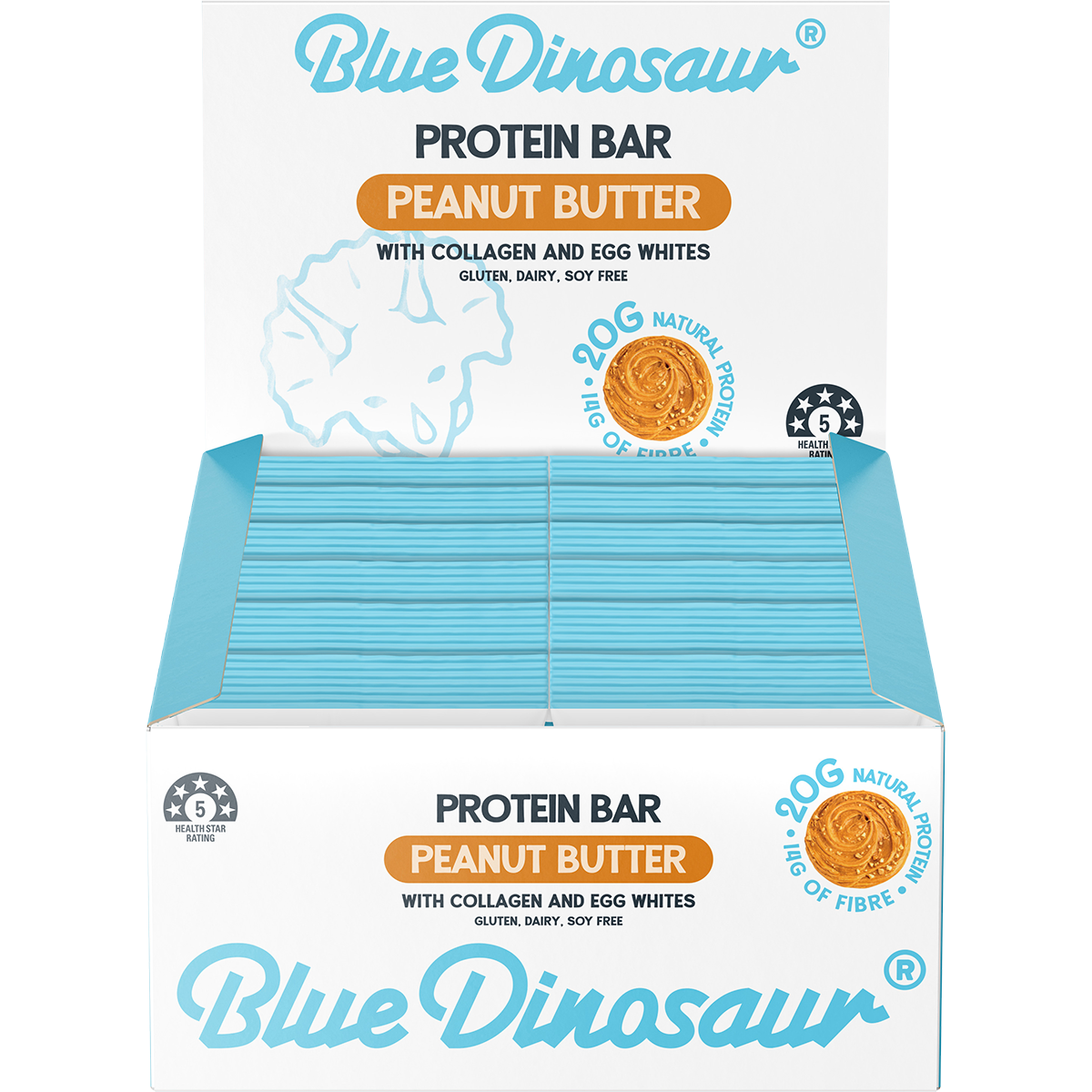 Blue Dinosaur Peanut Butter Protein Ball 40g (Pack of 12)