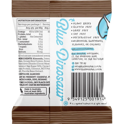 Blue Dinosaur Protein Ball Choc Almond 40g (Pack of 12)
