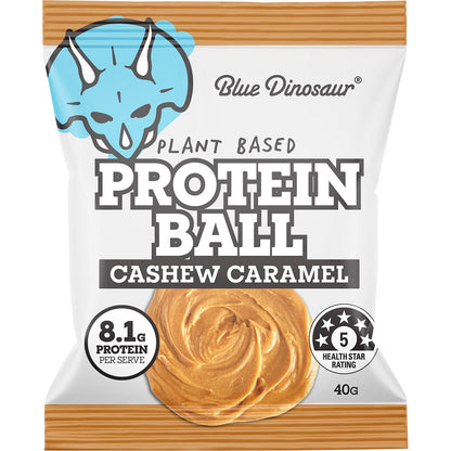Blue Dinosaur Protein Ball Caramel Cashew 40g (Pack of 12)
