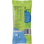 Back of Real Naturals Sea Salt Edamame Pops pack showing nutritional facts and ingredients on a white background.