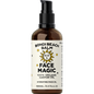 Amber glass bottle of Bondi Beach Balm Face Magic Organic Castor Oil with a black pump dispenser and white label.