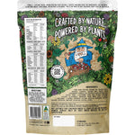 Back of Botanika Blends 500g Strawberries & Cream pouch showing ingredients, nutrition facts, and directions.