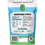 Back of Botanika Blends Magnesium Citrate tub showing ingredients, directions, barcode, and 100g size on white.