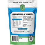 Back of Botanika Blends Magnesium Glycinate 100g pouch showing ingredients, directions, and 9350181006683 barcode.