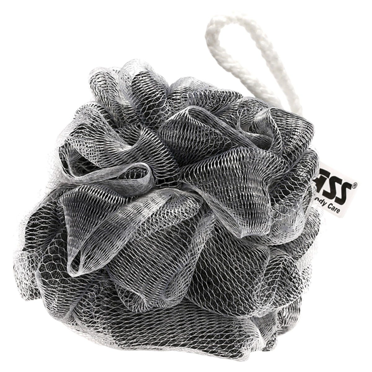 Extra thick mesh flower sponge for body care in green, designed for gentle exfoliation and rich lather.