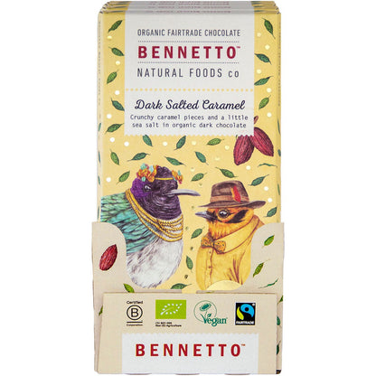 Bennetto Organic Dark Chocolate Dark Salted Caramel 80g (Pack of 12) Payless 4 Organics
