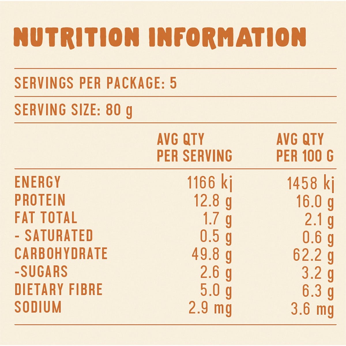 400g bag of Berkelo Sourdough Wholewheat Penne pasta, showing the back of the package with nutritional information.