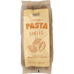 400g bag of Berkelo Sourdough Pasta Wholewheat Shells on a white background with a brown botanical label.
