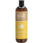500ml bottle of Biologika Lemon Myrtle Cleansing Conditioner with a yellow label and pump dispenser.