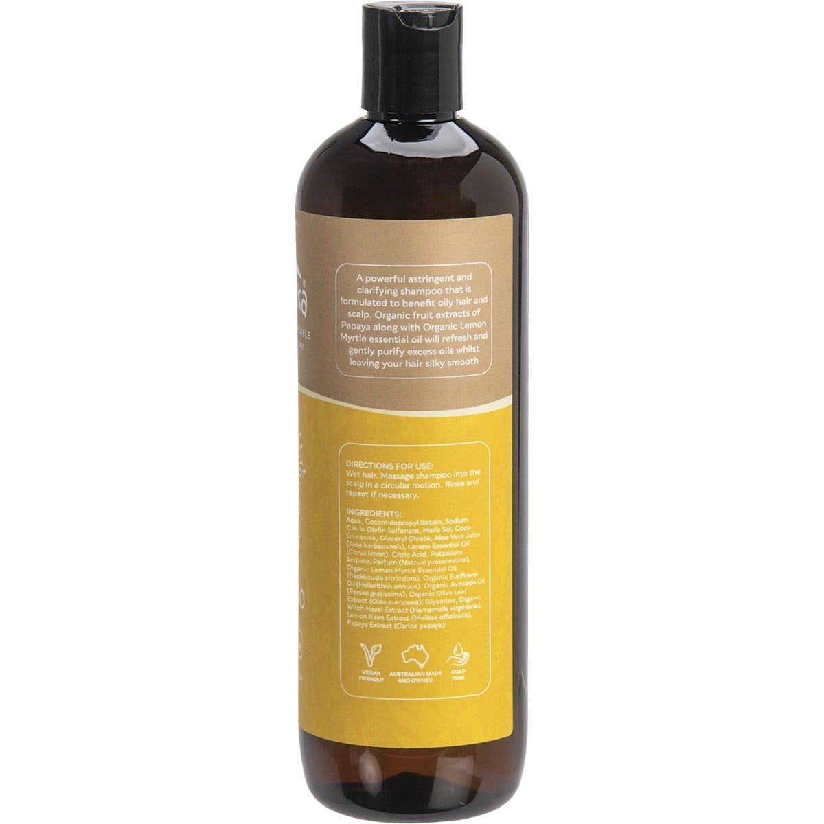 500ml bottle of Biologika Cleansing Lemon Myrtle Shampoo on a white background.