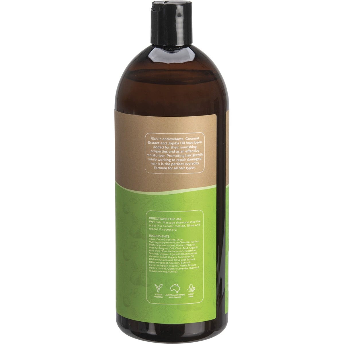 1L bottle of Biologika Everyday Coconut Shampoo featuring a white pump and botanical label on a white background.