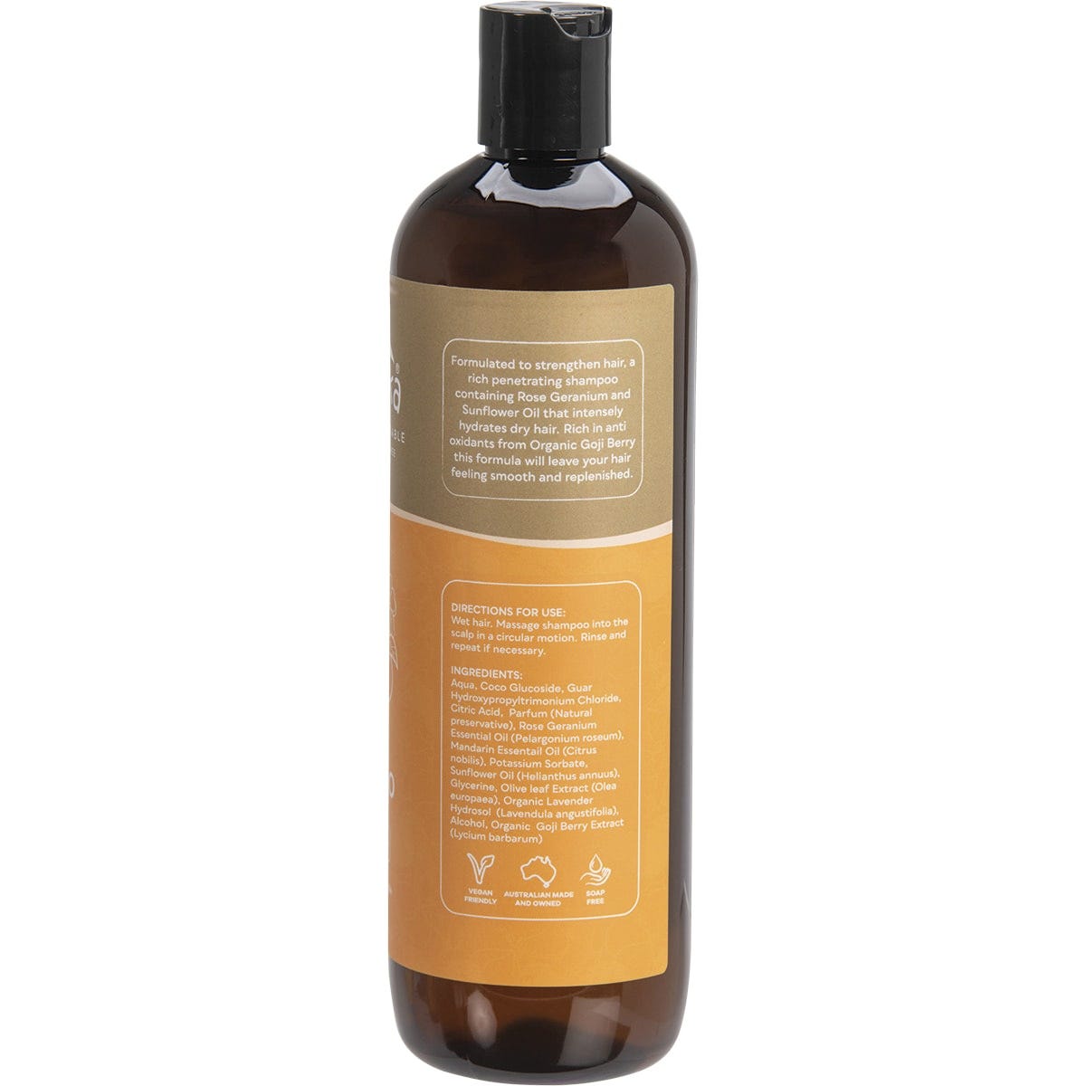 500ml white bottle of Biologika Hydrating Citrus Rose Shampoo with a pink and green label on a white background.